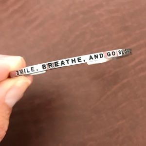 MantraBand “Smile, Breathe & ...” silver bracelet